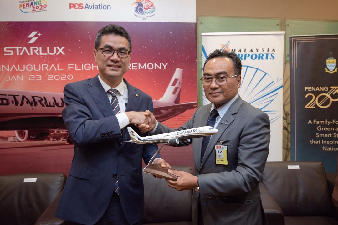 MALAYSIA WELCOMES STARLUX AIRLINES  INAUGURAL FLIGHT TAIPEI TO PENANG