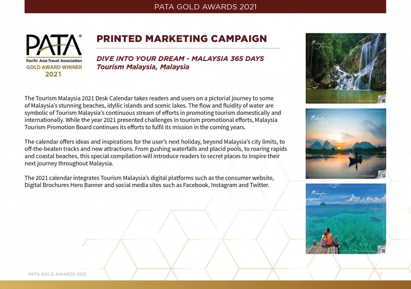 TOURISM MALAYSIA AND LADA GAINED INTERNATIONAL RECOGNITION AT PATA GOLD AWARDS 2021