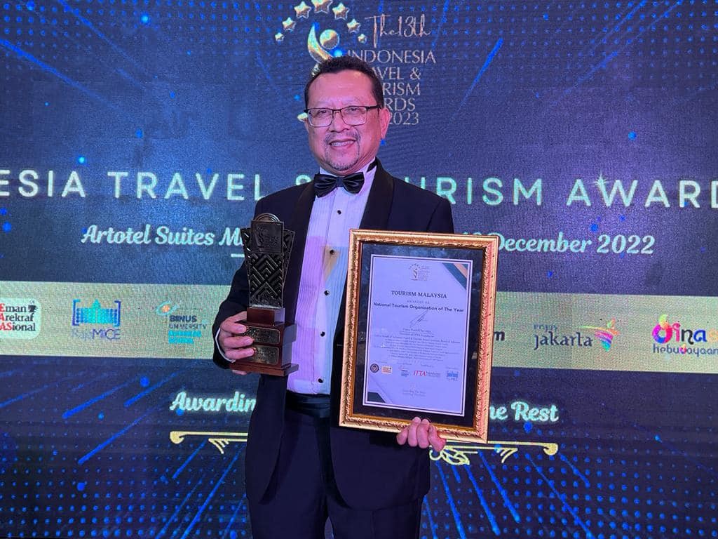TOURISM MALAYSIA AWARDED THE NATIONAL TOURISM ORGANISATION OF THE YEAR AT THE 13TH INDONESIA TRAVEL AND TOURISM (ITTA) AWARDS 2022/2023