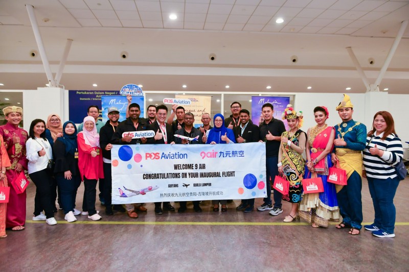 MALAYSIA WELCOMES 9 AIR MAIDEN FLIGHT FROM CHINA TO MALAYSIA