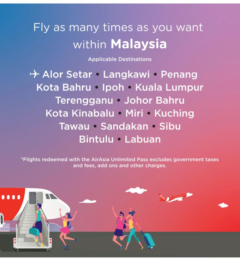 JUST RM399 NETT TO REDEEM UNLIMITED FLIGHTS  ACROSS 16 DESTINATIONS WITHIN MALAYSIA